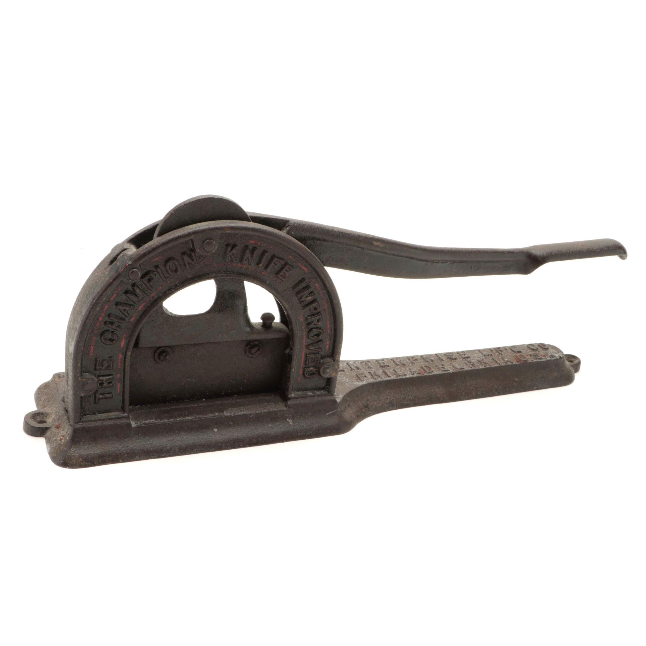Champion Enterprise Cast Iron Tobacco Plug Cutter, Late 19th/ Early 20th C EBTH