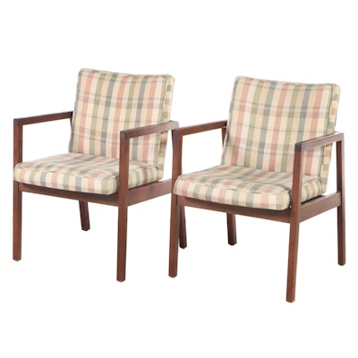 Pair of George Nelson for Herman Miller Walnut Open Armchairs