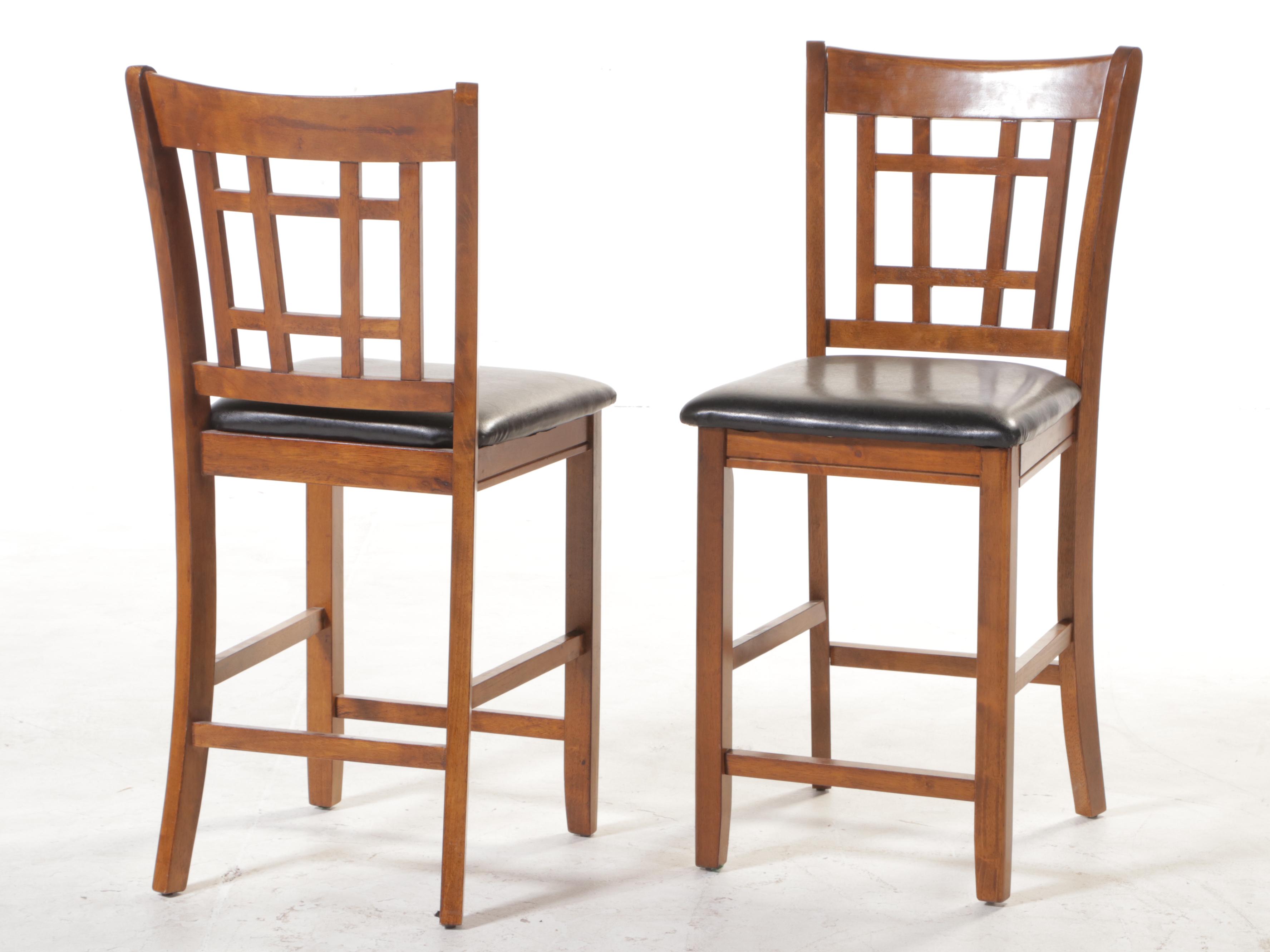 NinePiece Hardwood and FauxLeather CounterHeight Dining Set EBTH