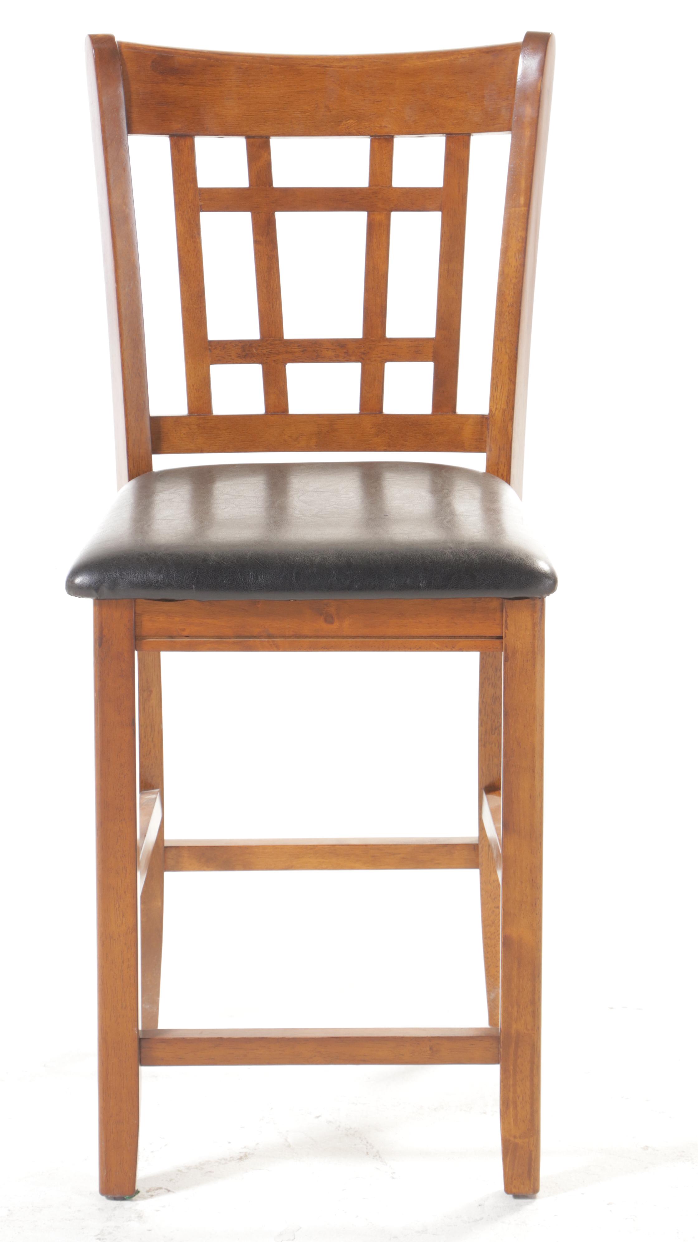 NinePiece Hardwood and FauxLeather CounterHeight Dining Set EBTH