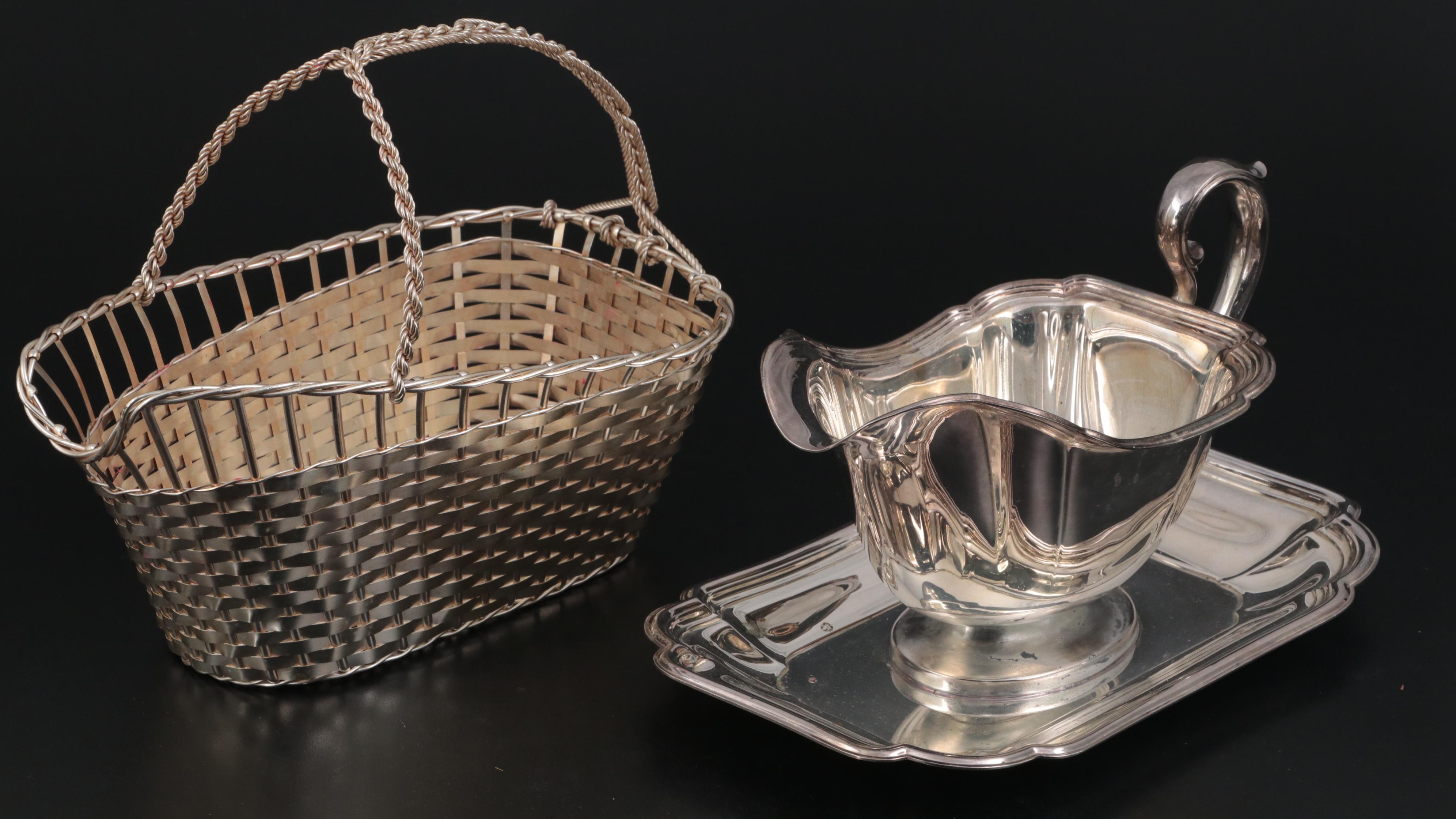 Silver Plate and Pewter Serveware and Tableware Including William Adams