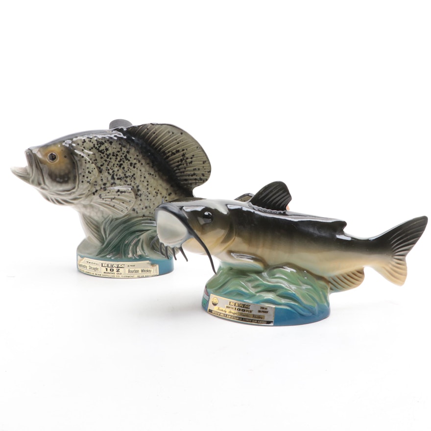 Beam and Other Ceramic Fish Shaped Decanters