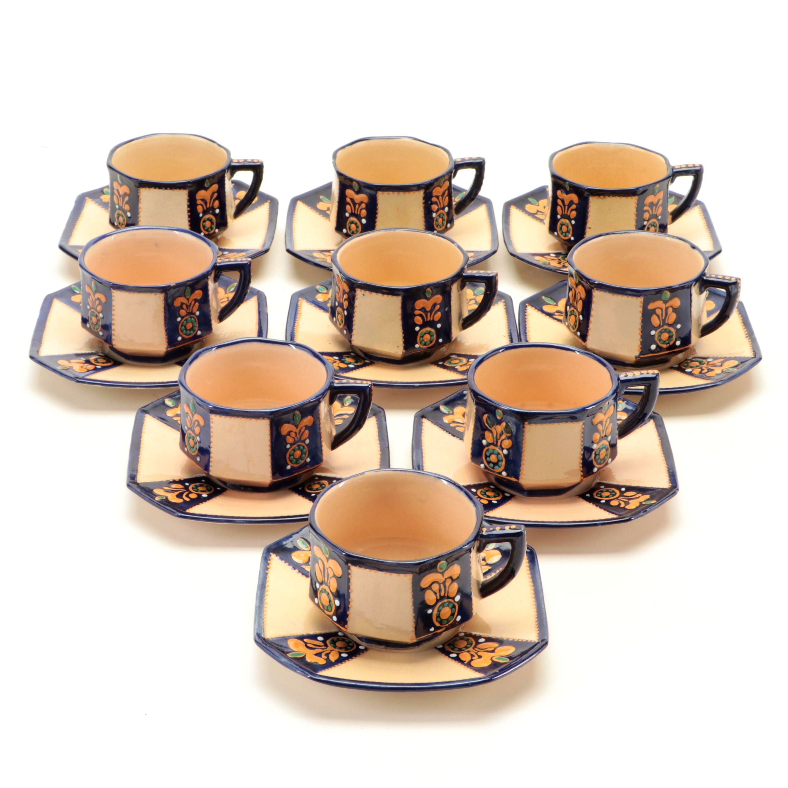 Henriot Quimper HandPainted Moriage Faïence Cups and Saucers EBTH