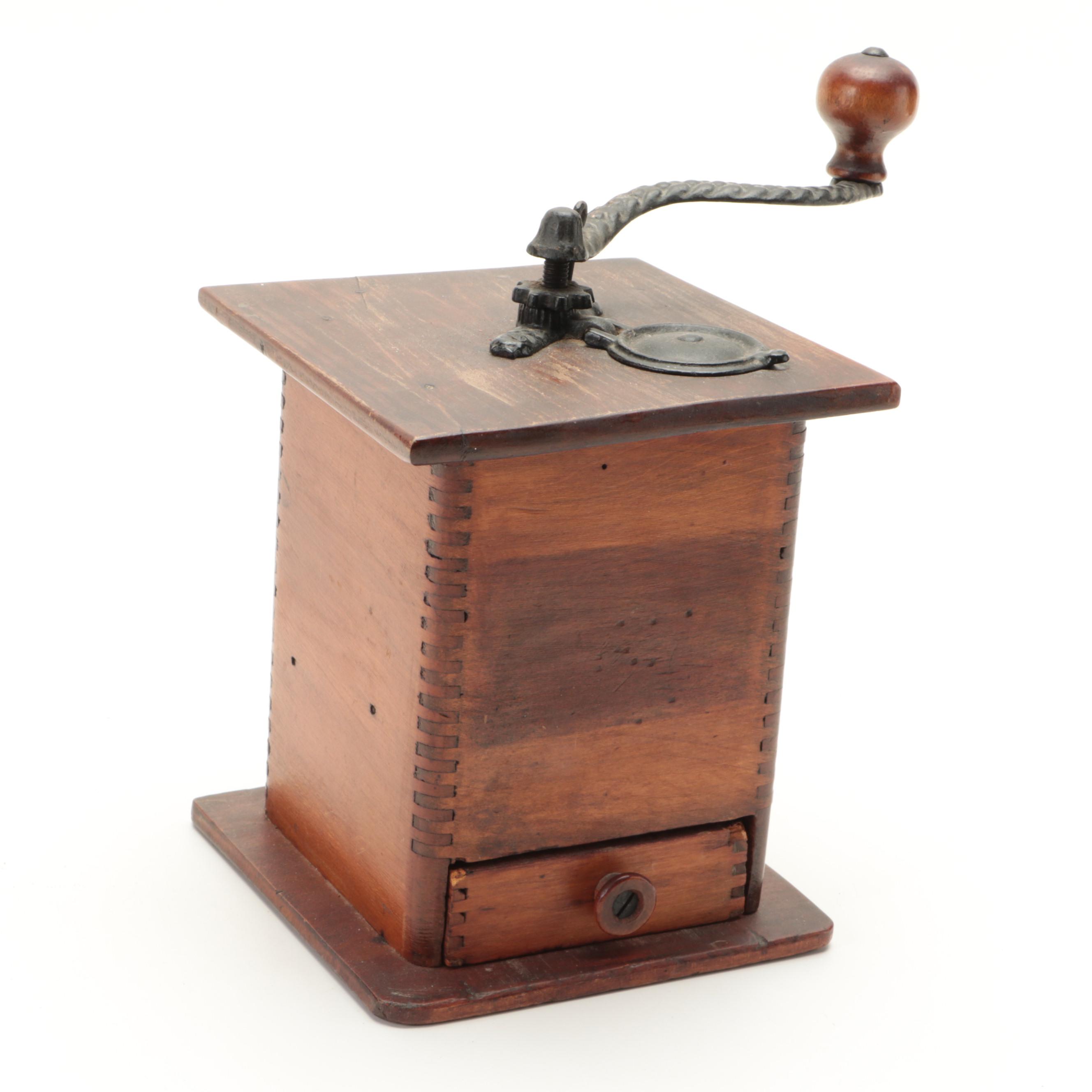 Wood Hand Crank Coffee Grinders, Early 20th Century EBTH