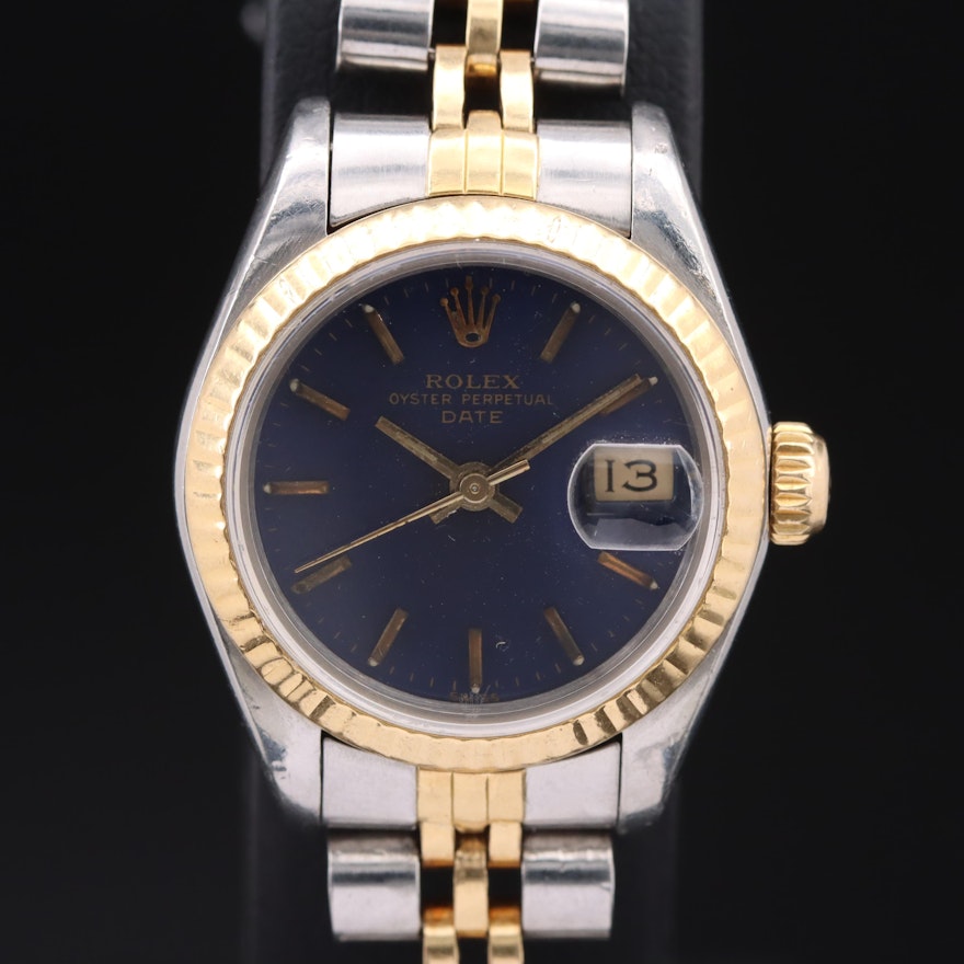 1986 18K and Stainless Steel Rolex Datejust Wristwatch