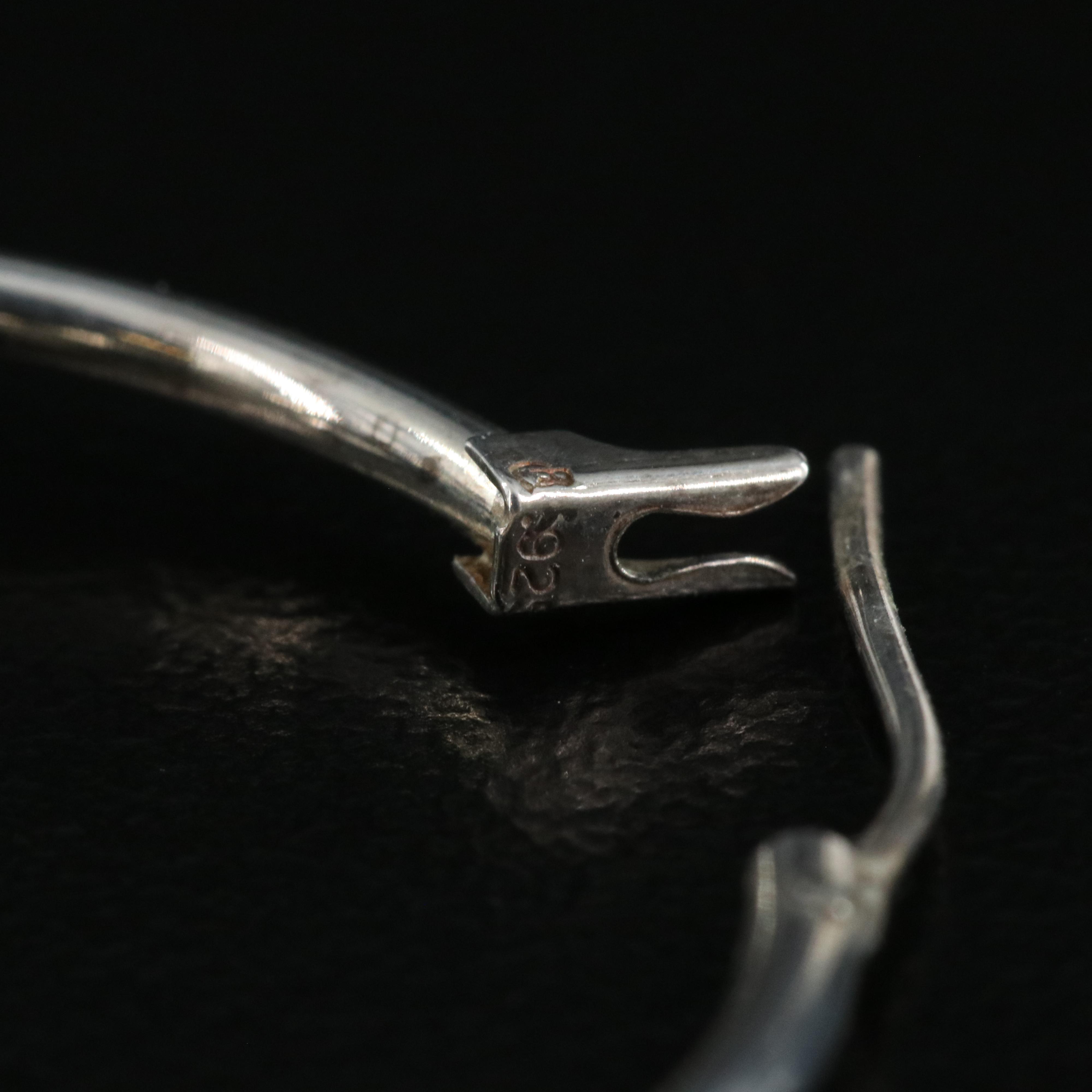 Sterling Silver Beaded Hoops EBTH