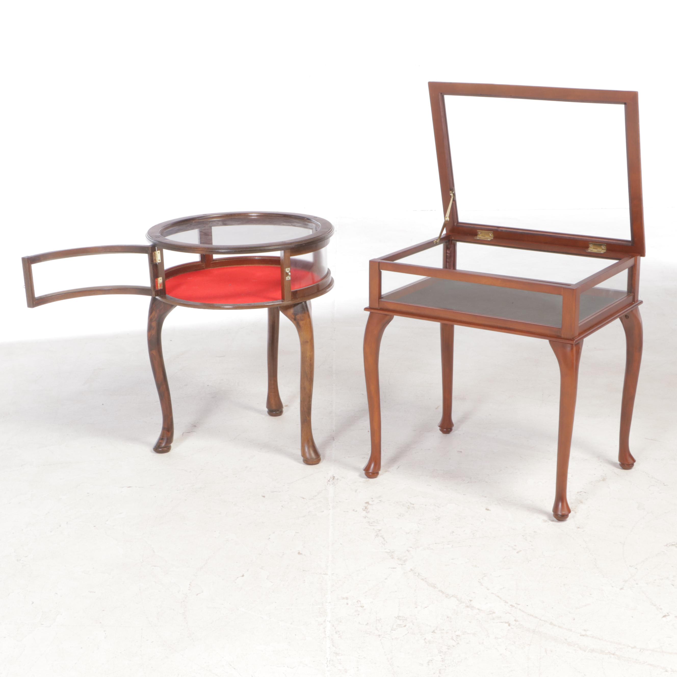 Two Queen Anne Style Vitrine Tables EBTH