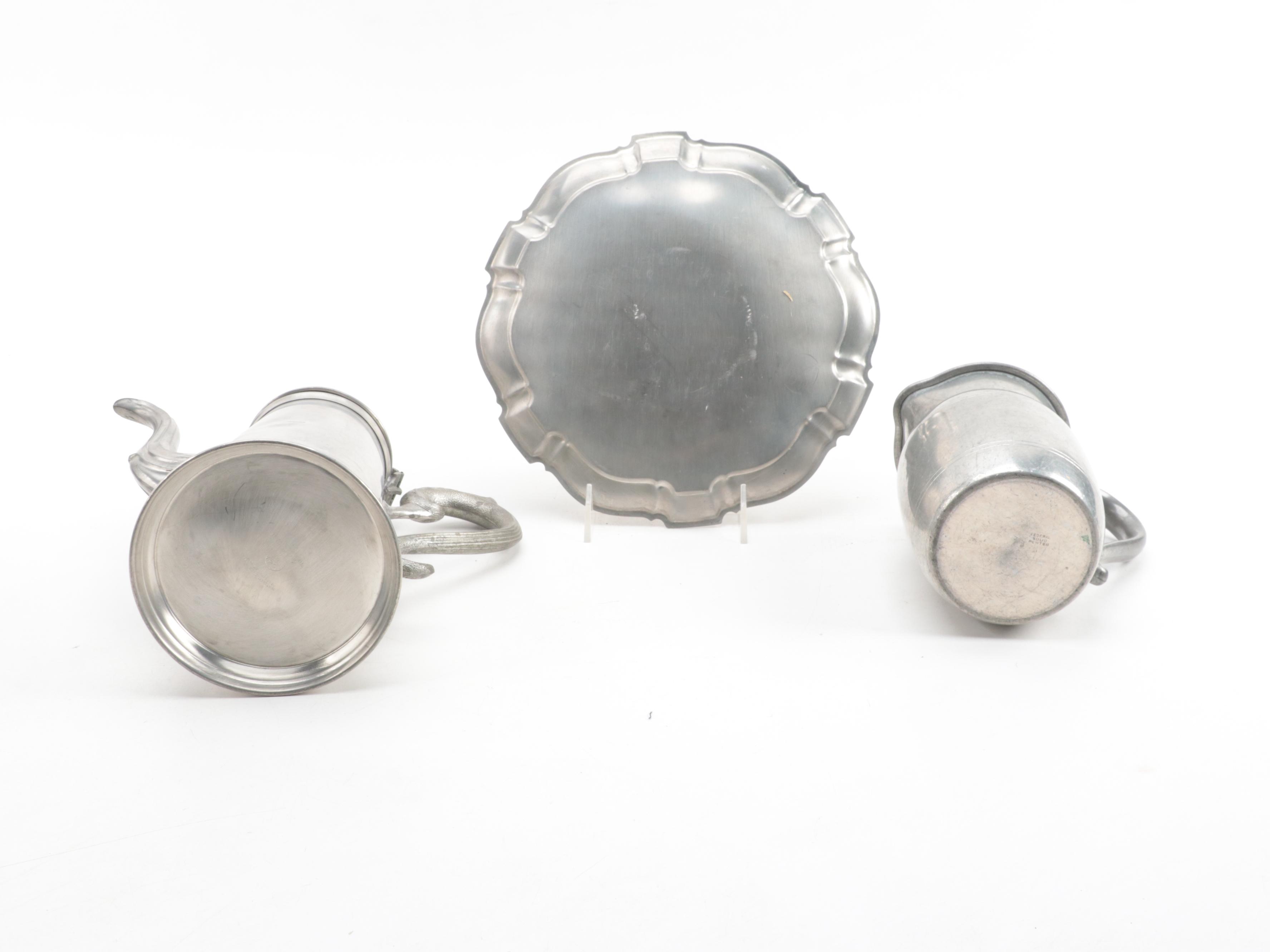 Newburyport Tray with Other Pewter and Tin Tableware EBTH