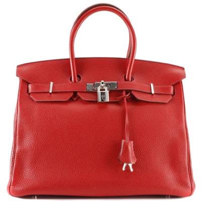Hermès Birkin 35 Satchel in Red Togo Leather