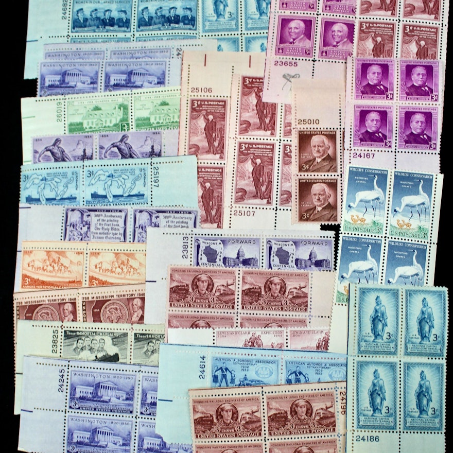 1,500 U.S. Postage Stamp Plate Blocks