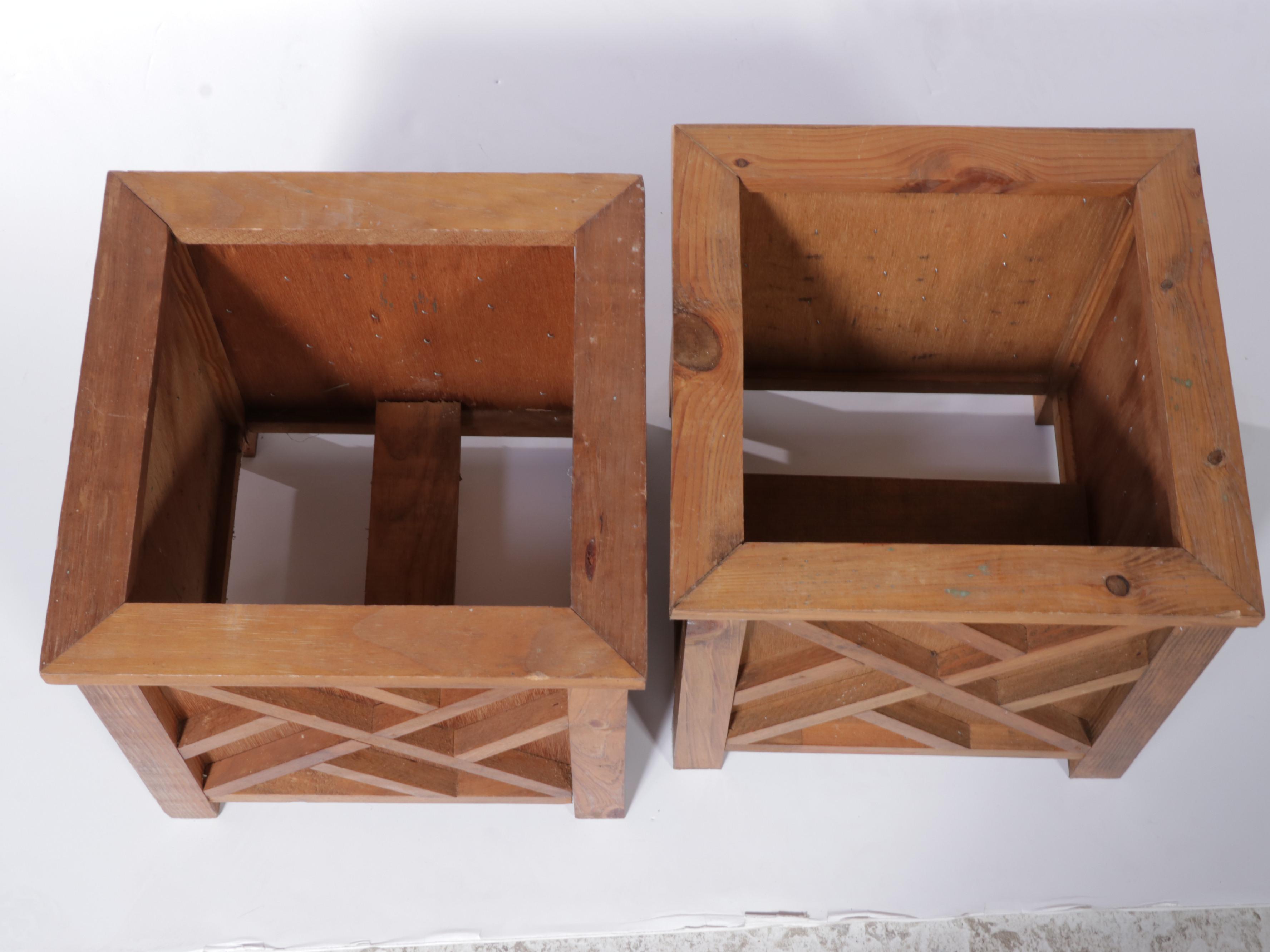 Two Pine and Plywood Planter Boxes EBTH