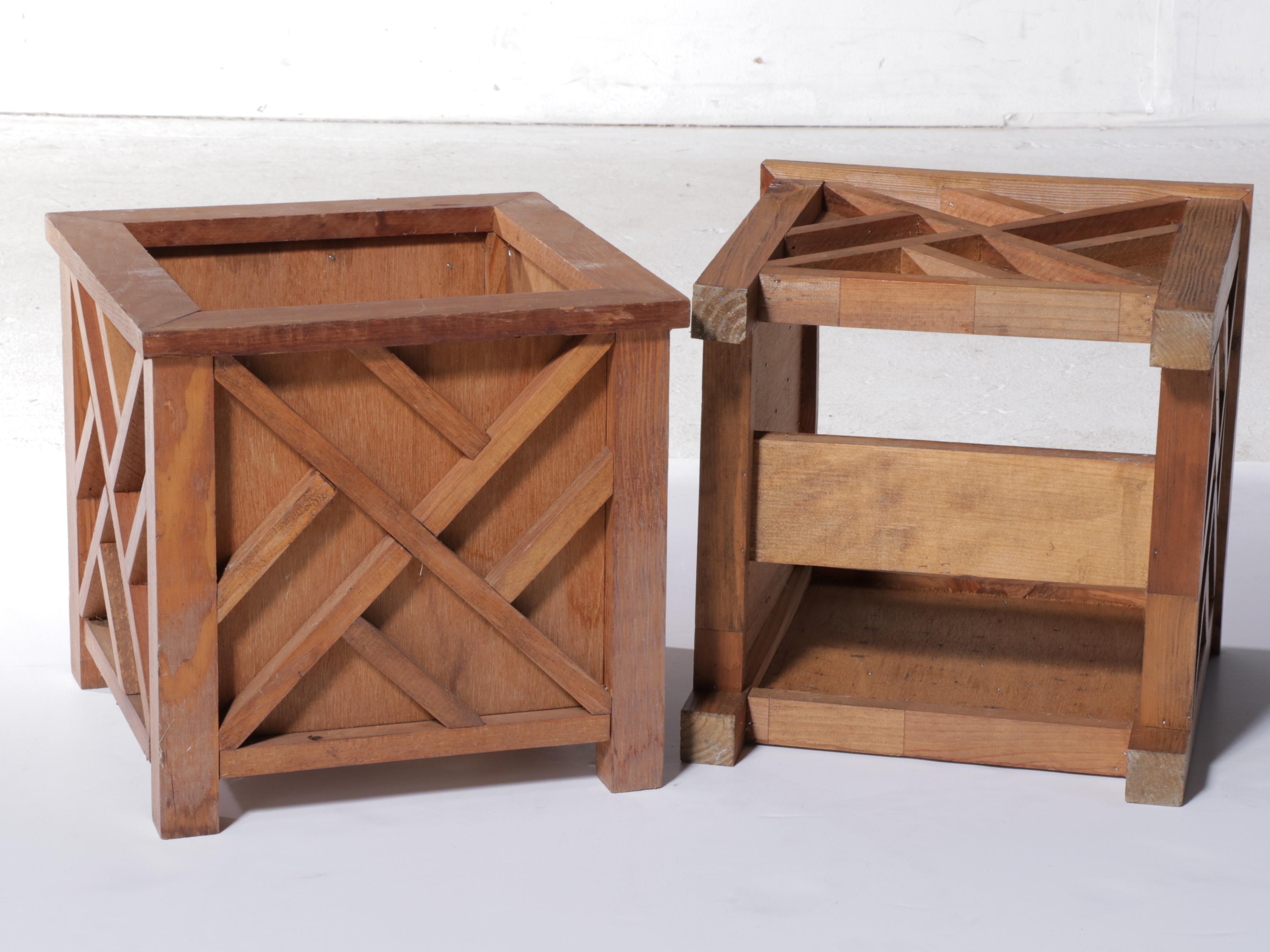 Two Pine and Plywood Planter Boxes EBTH
