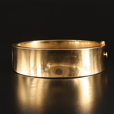 14K Tapered Concave Hinged Bangle