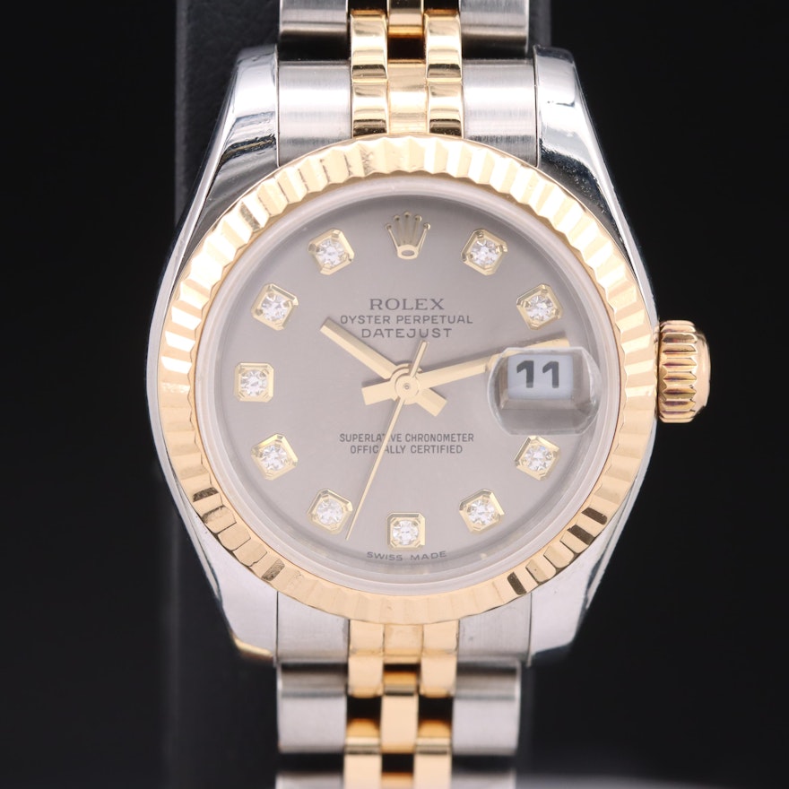 2005 - 2006 Rolex Factory Diamond Dial Datejust Wristwatch