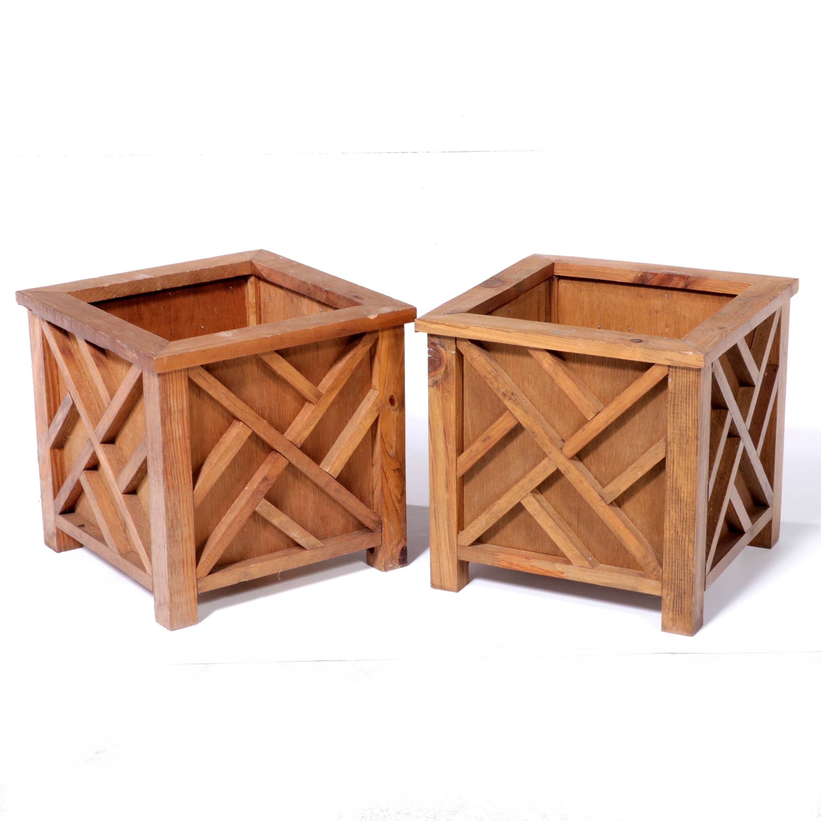 Two Pine and Plywood Planter Boxes EBTH