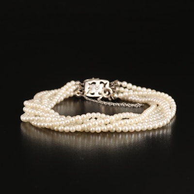 Mikimoto Pearl Torsade Bracelet with Sterling Clasp