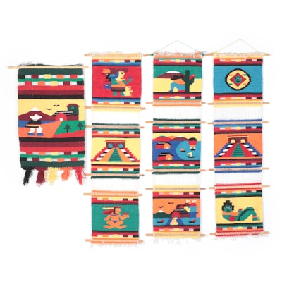 Three Handwoven South American Zapotec Style Wall Hangings