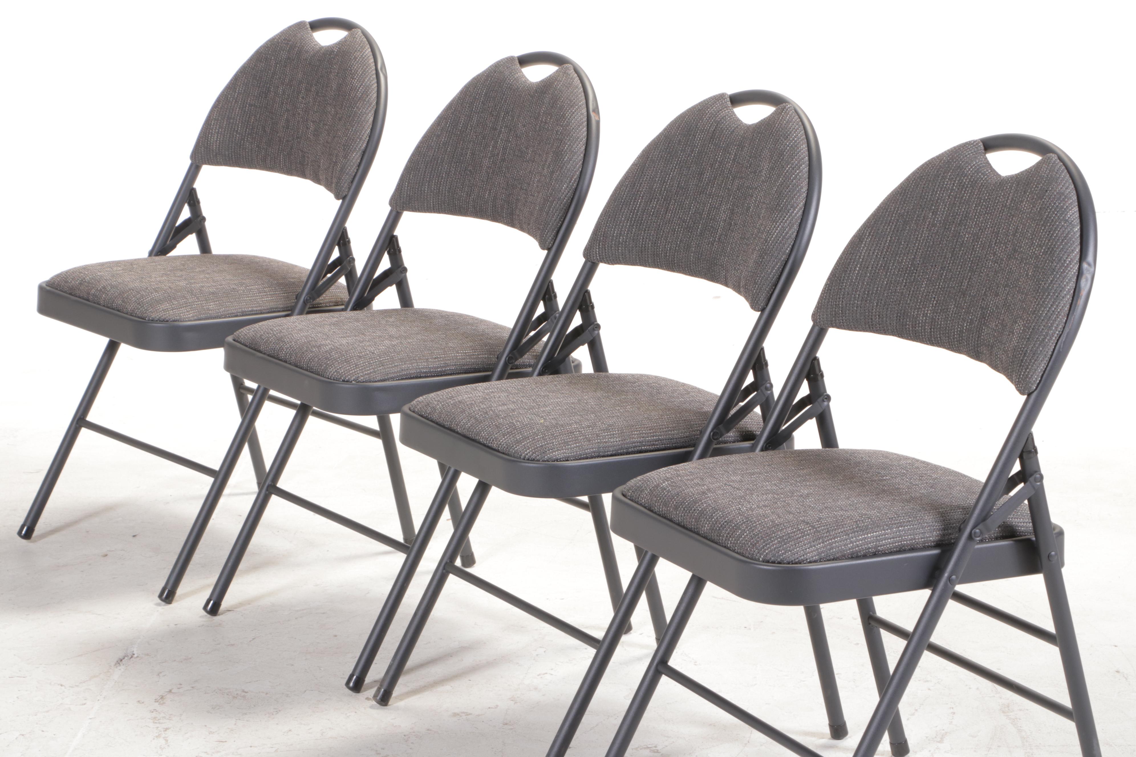 Six Dorel Home Furnishings Fabric Upholstered Folding Chairs EBTH