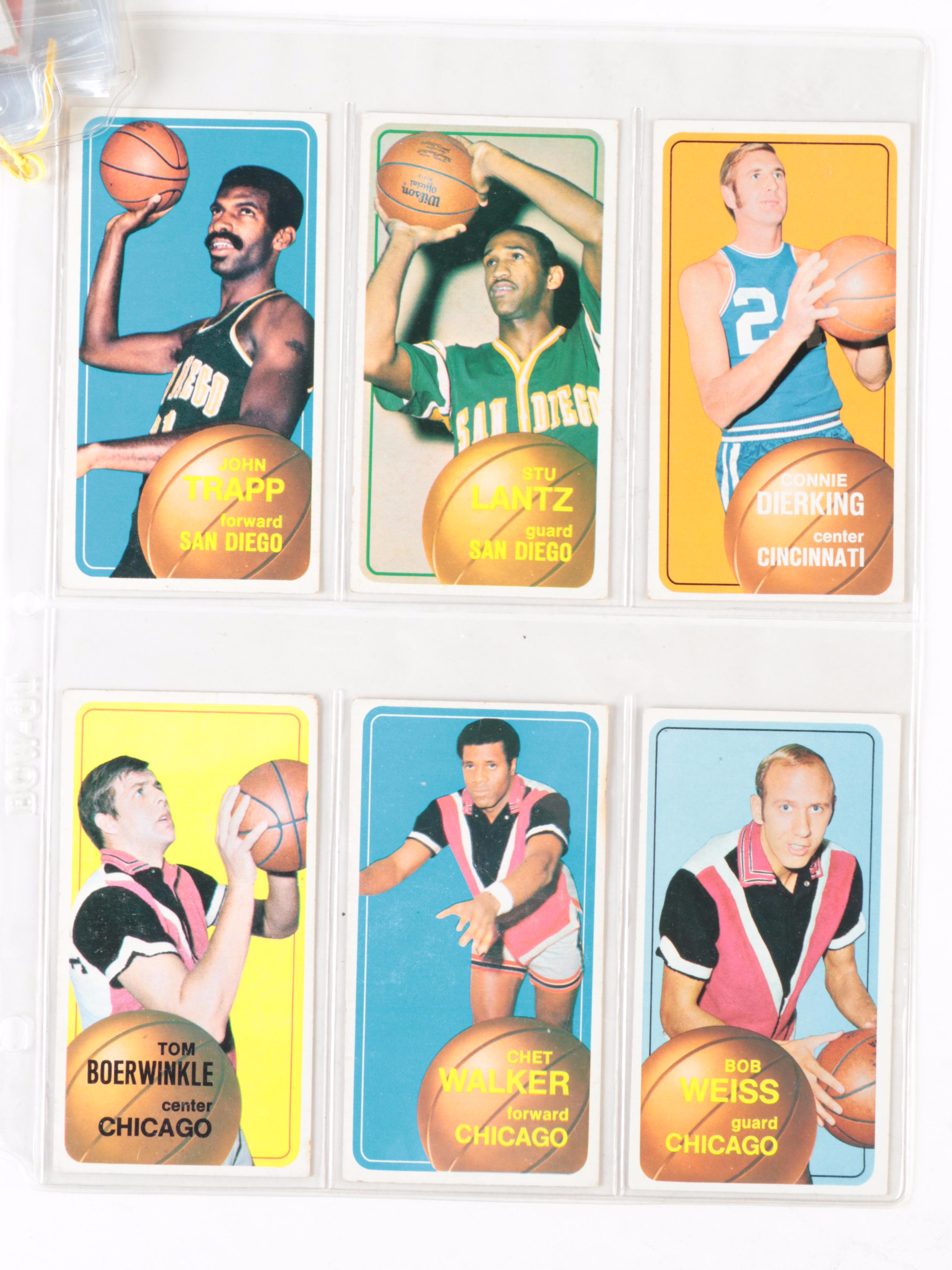 1969 and 1970 Topps Basketball Cards with Alcindor, West, Frazier and