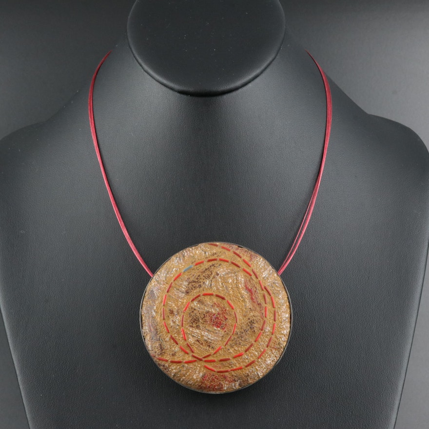 Sterling Polymer Clay Pendant Necklace