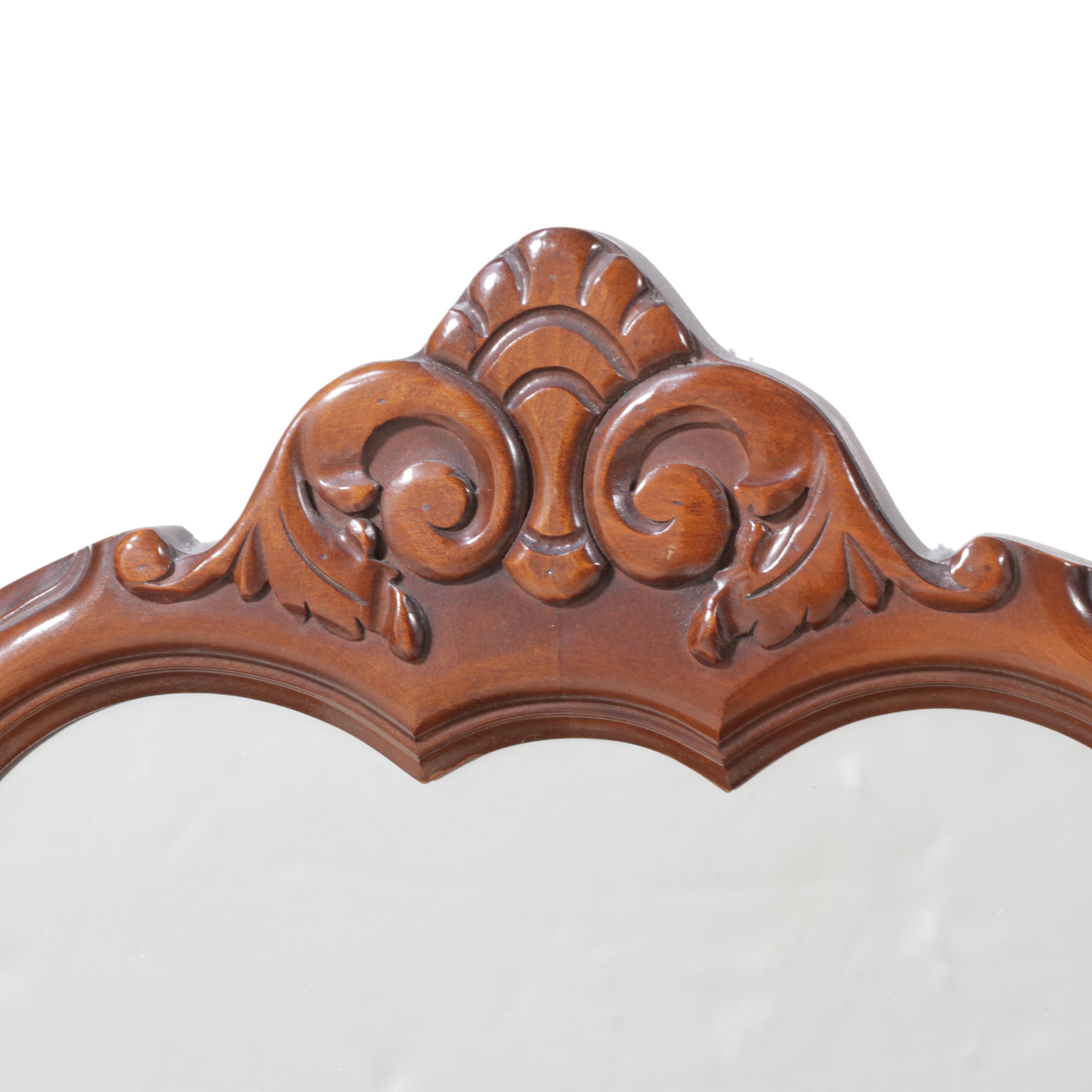 KentCoffey Jacobean Style Walnut Vanity Table Plus Orleans Chair Co. Stool EBTH