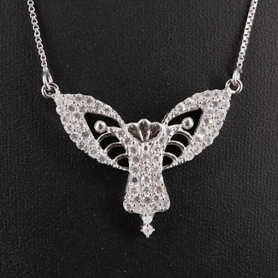 Sterling Cubic Zirconia Butterfly Necklace