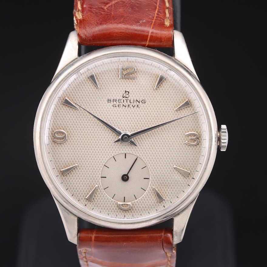 Vintage Breitling Stainless Steel Wristwatch