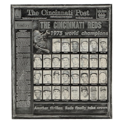 1975 Cincinnati Reds MLB World Series Champions Cincinnati Post Plaque