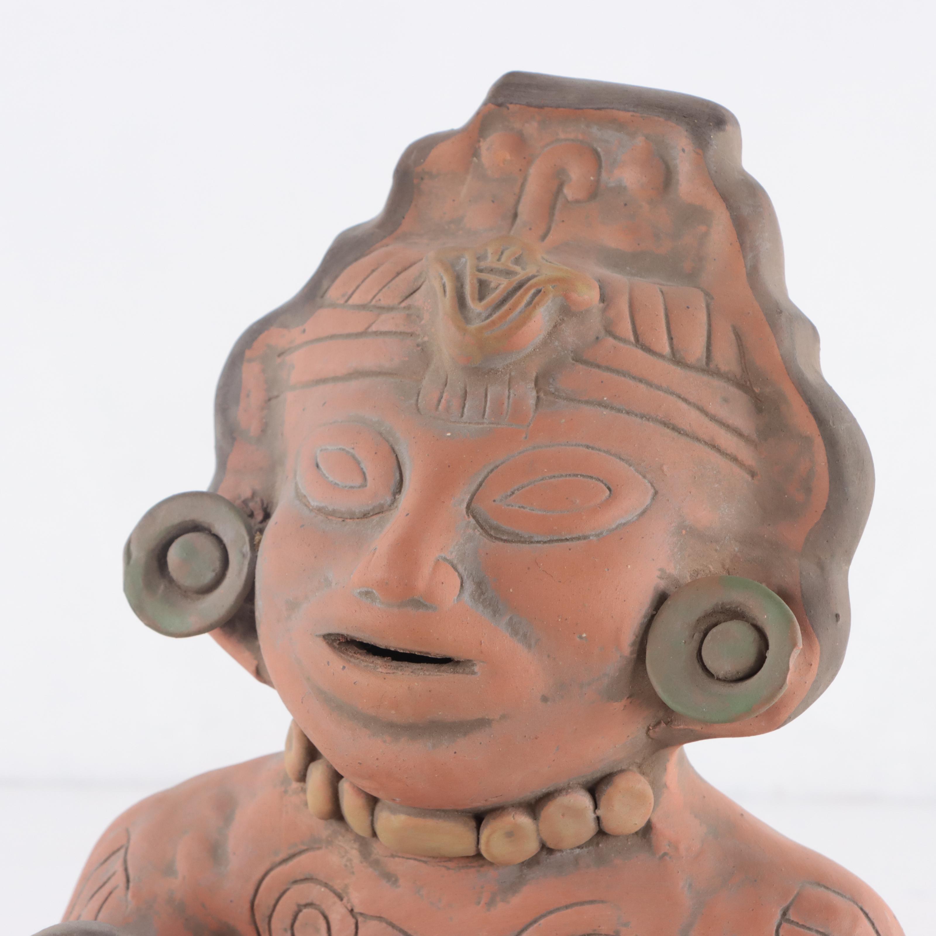 Terracotta Mayan Style Replica Tomb Figure EBTH