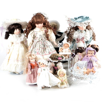 Effanbee, Madame Alexander, Geppeddo with Other Dolls and Accessories