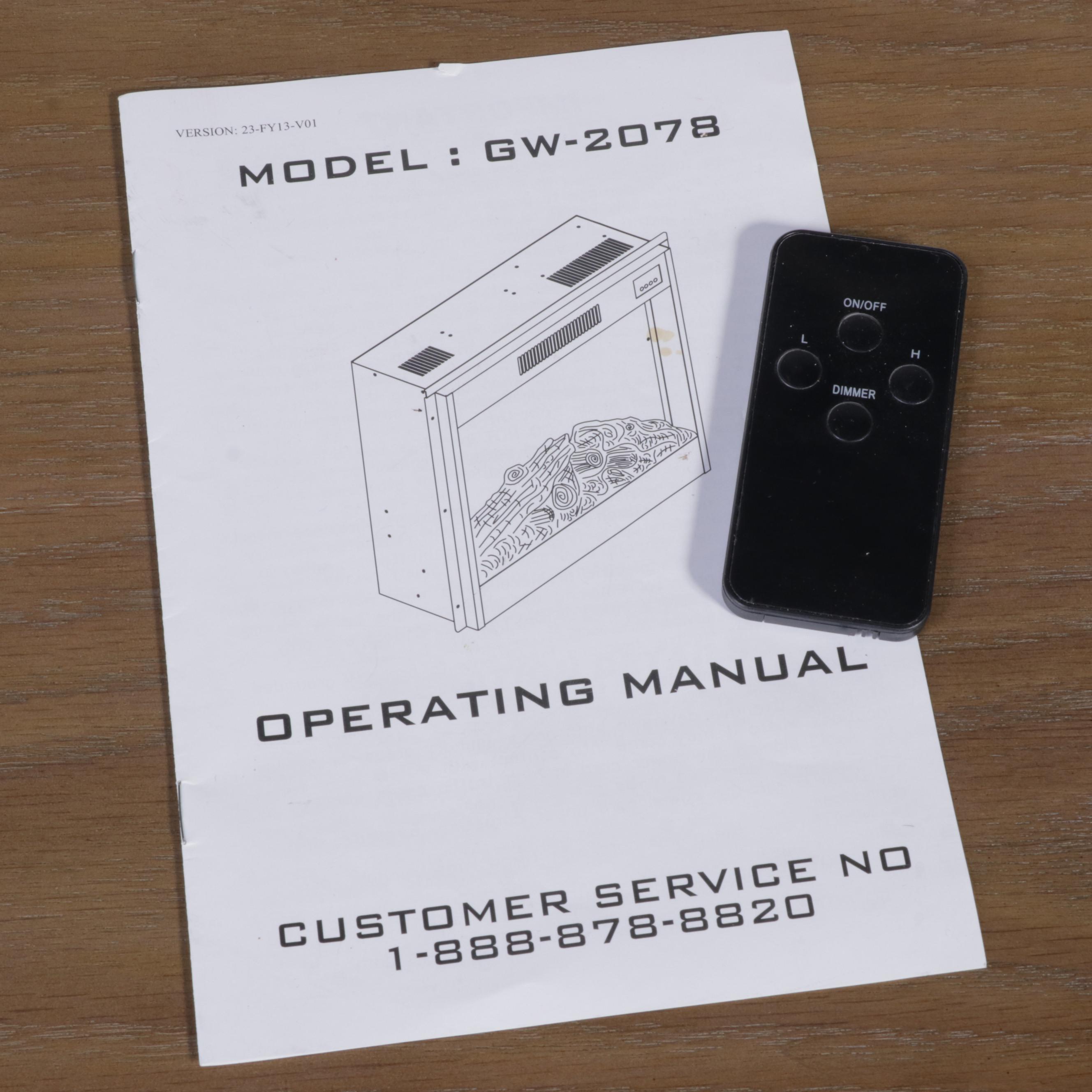 Great World Ltd. "Model GW2078" OakFinished Electric Fireplace EBTH