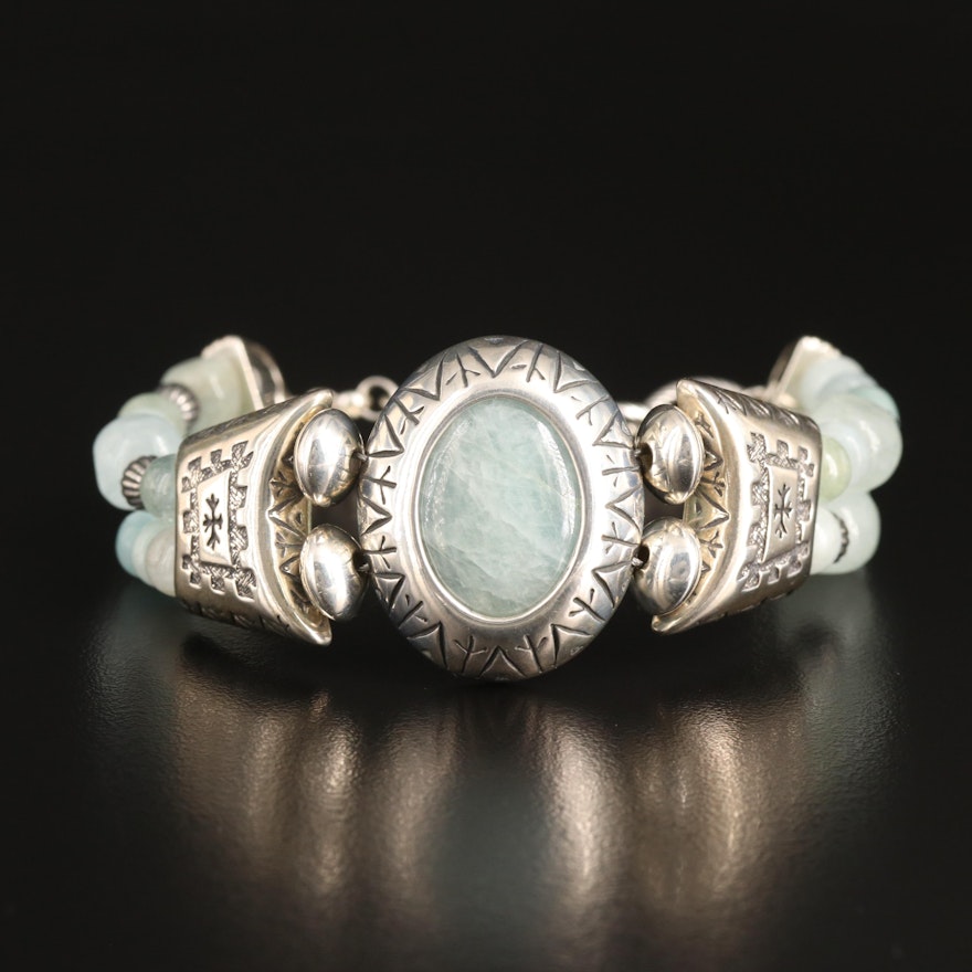 Carolyn Pollack Sterling Aquamarine Bracelet