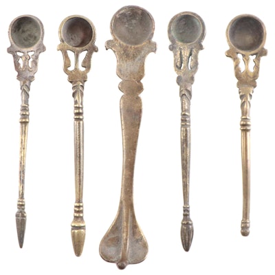 Nepalese Brass Puja Spoons, Early 20th Century