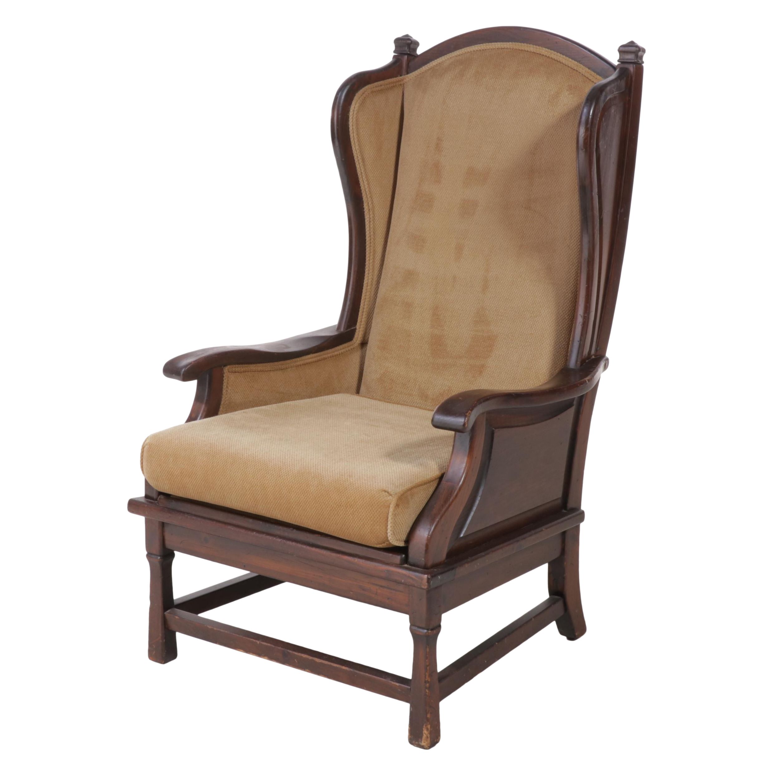 Maxwell Royal Chair Company Upholstered Pine Wingback Armchair EBTH