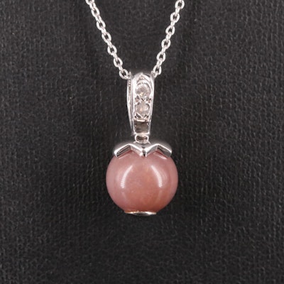 Sterling, Chalcedony and White Topaz Drop Pendant Necklace