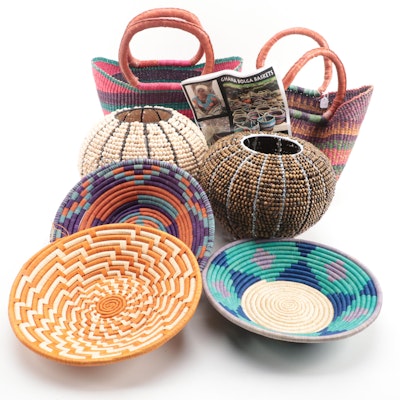 Ugandan and Ghanaian Handmade Baskets With Other Beaded Baskets