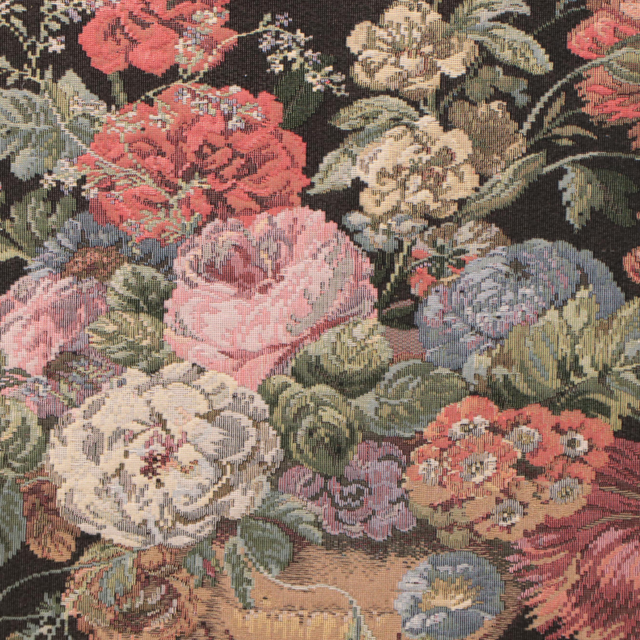 Corona Decor Co. Floral Still Life Jacquard Tapestry Fireplace Screen