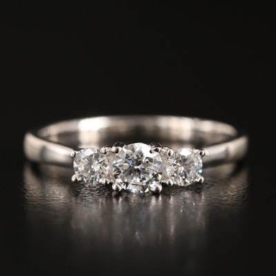 14K 0.48 CTW Lab Grown Diamond Three Stone Ring with IGI Report