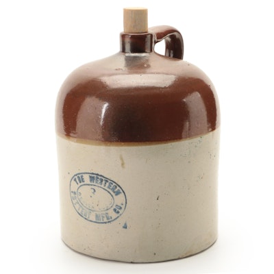The Western Pottery Co. Two Tone Stoneware Jug, Early to Mid-20th Century