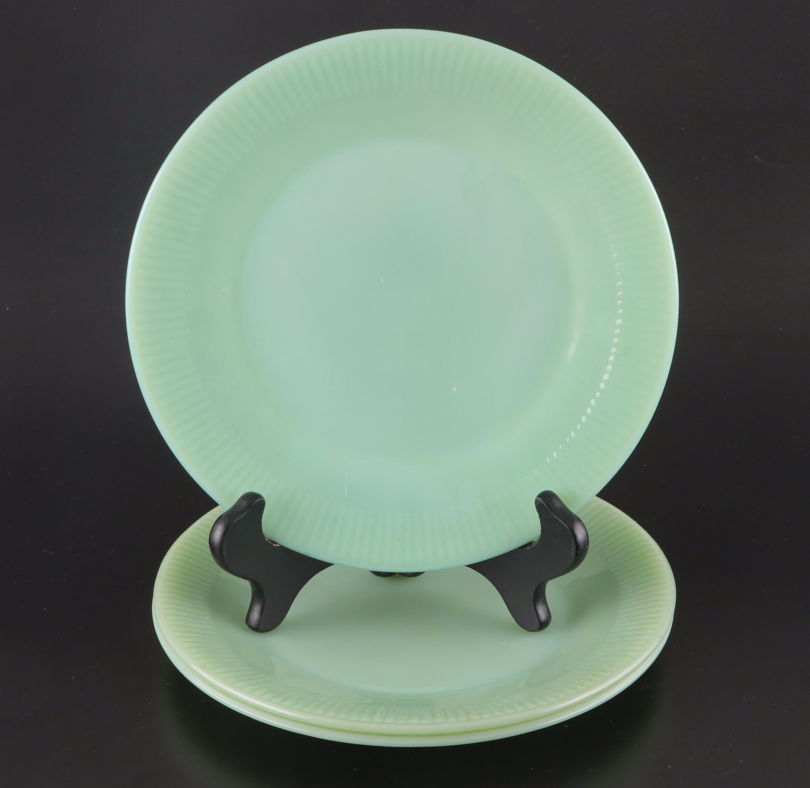 FireKing Jadeite Oven Ware Green Glass Plates, Mid20th Century EBTH