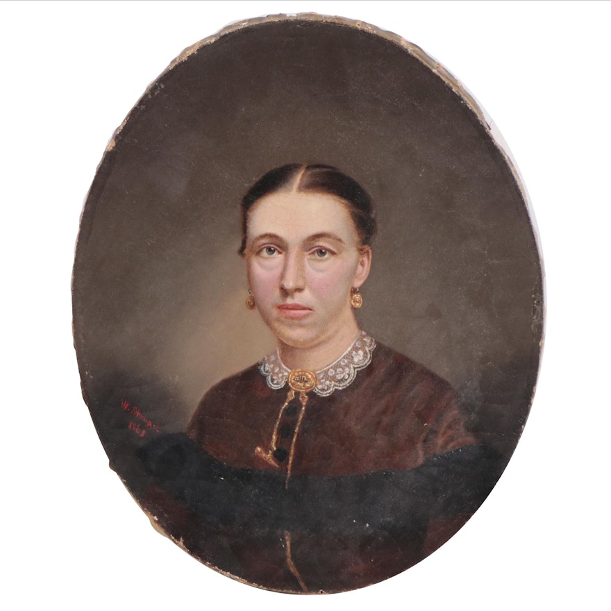 Portrait Oil Painting of a Lady, 1868
