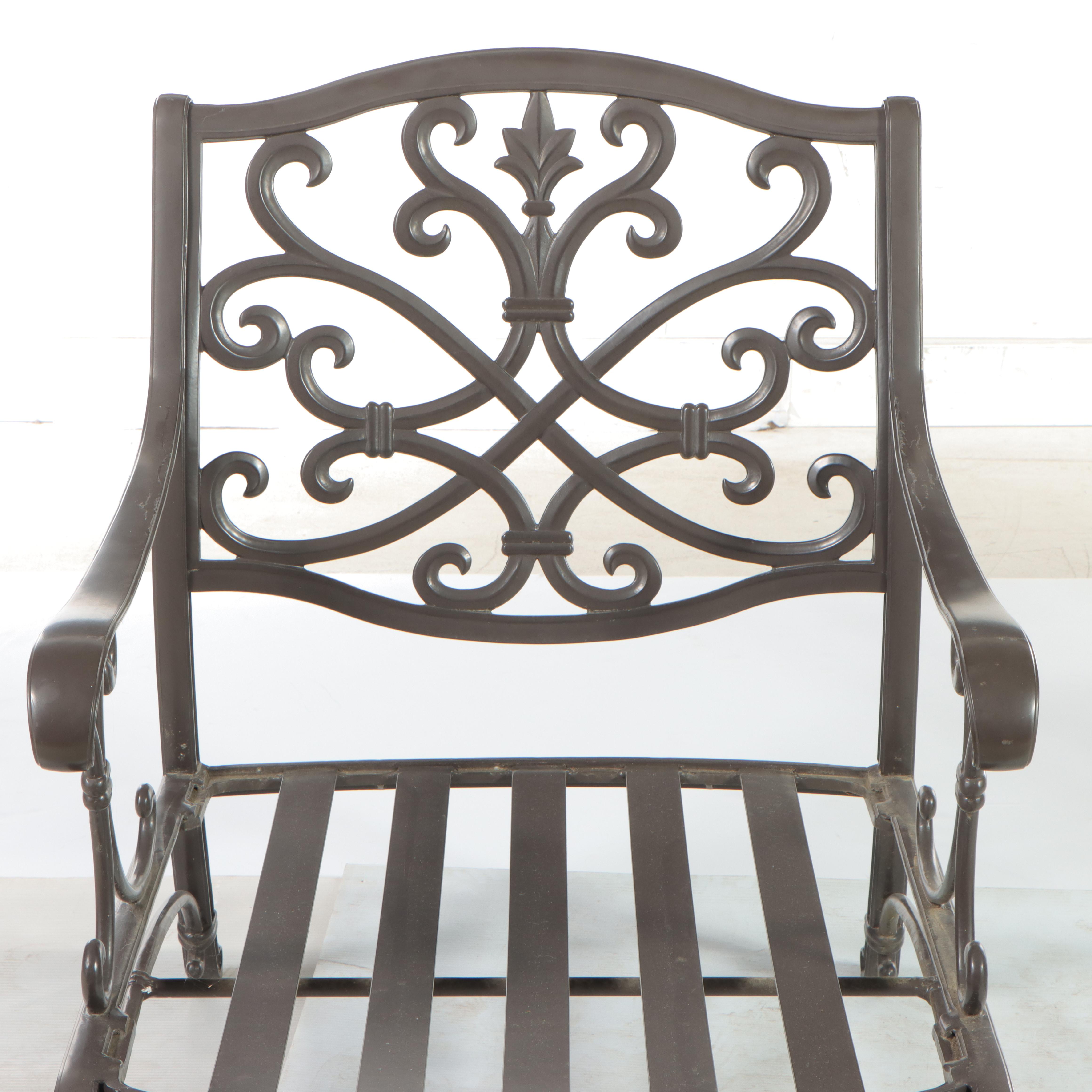 Pair of Frontgate Cast Aluminum Patio Lounge Chairs EBTH