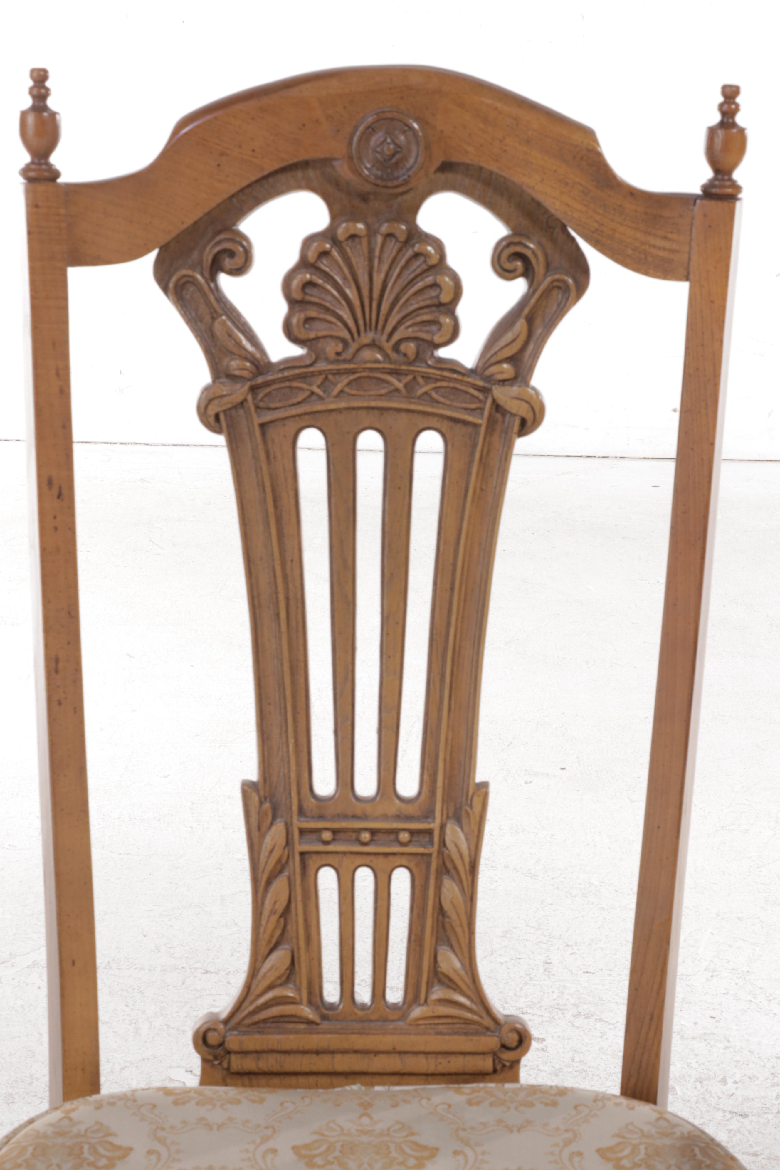 SevenPiece Bassett French Provincial Style WalnutFinished Dining Set