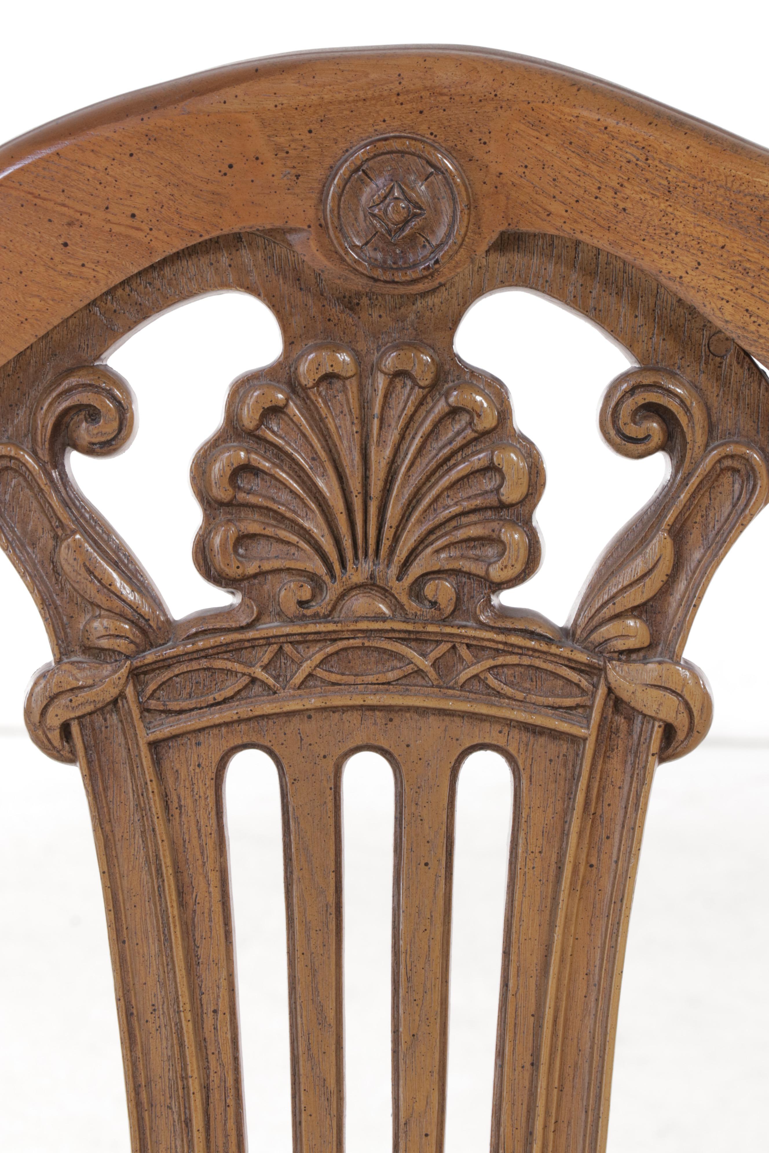 SevenPiece Bassett French Provincial Style WalnutFinished Dining Set