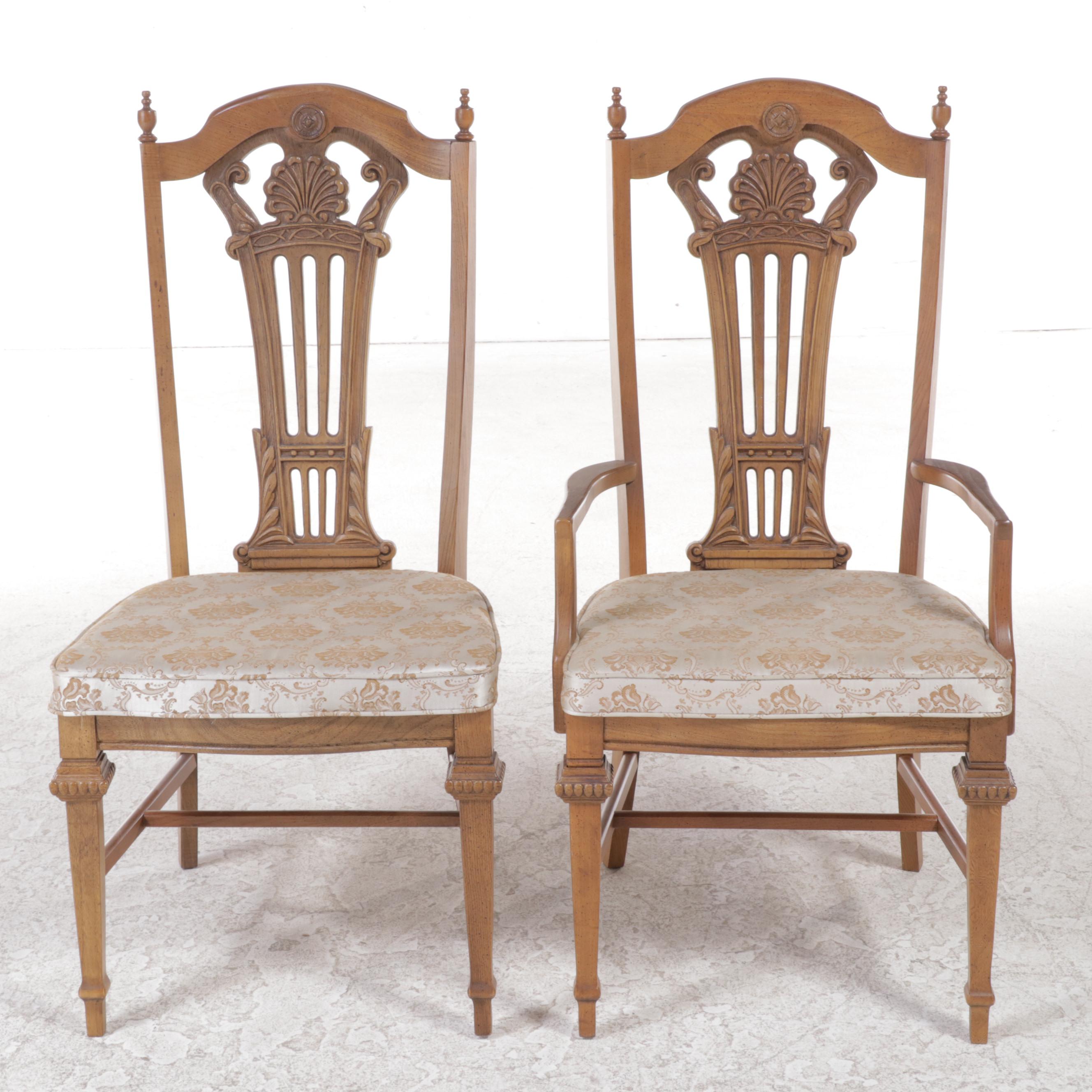 SevenPiece Bassett French Provincial Style WalnutFinished Dining Set