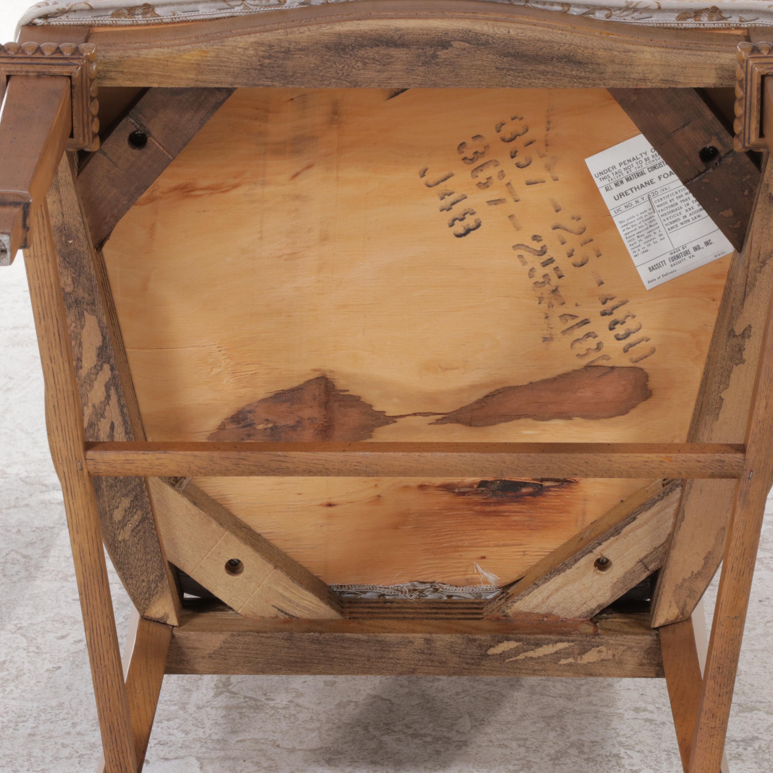 SevenPiece Bassett French Provincial Style WalnutFinished Dining Set