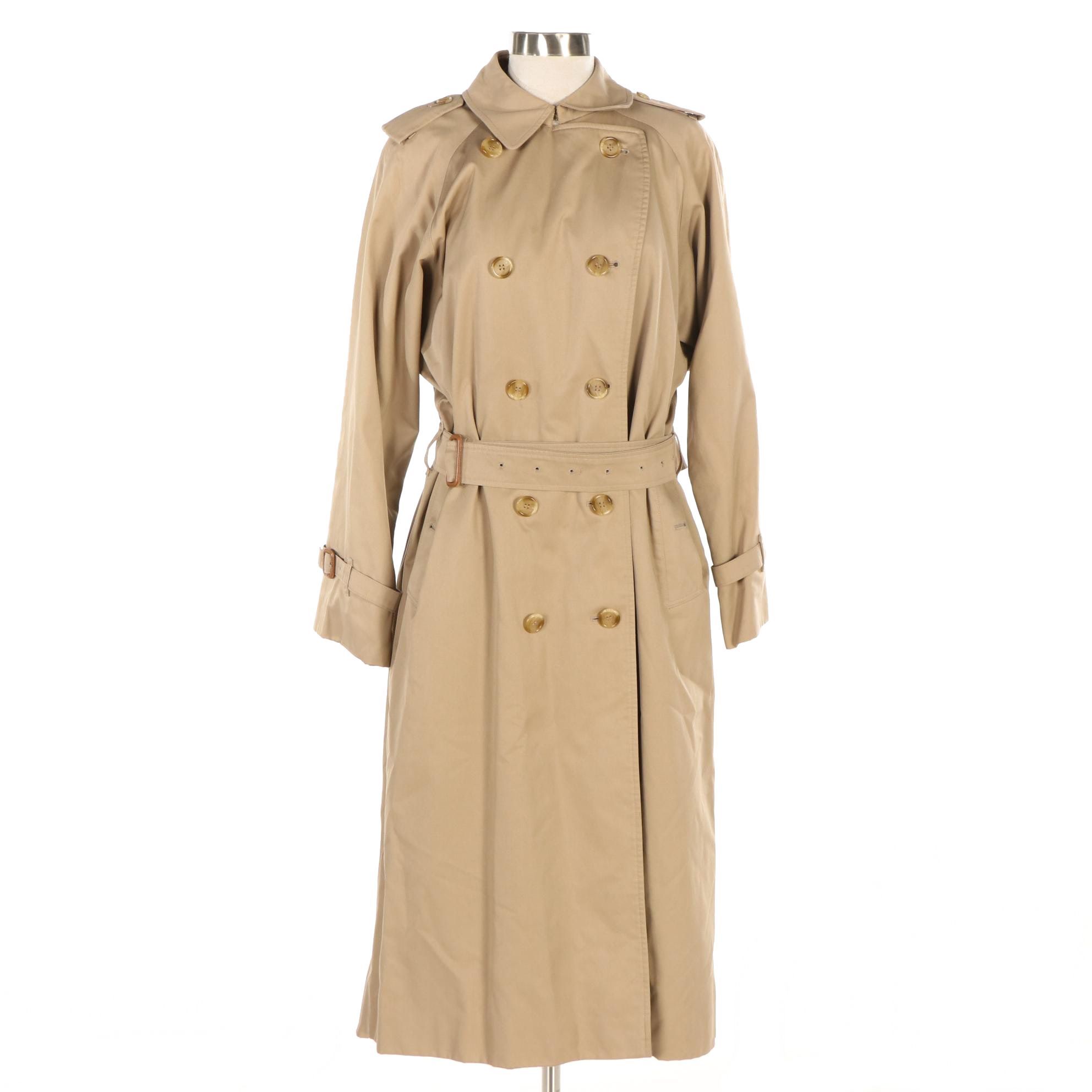 Burberrys Khaki DoubleBreasted Trench Coat with Removable Wool Liner