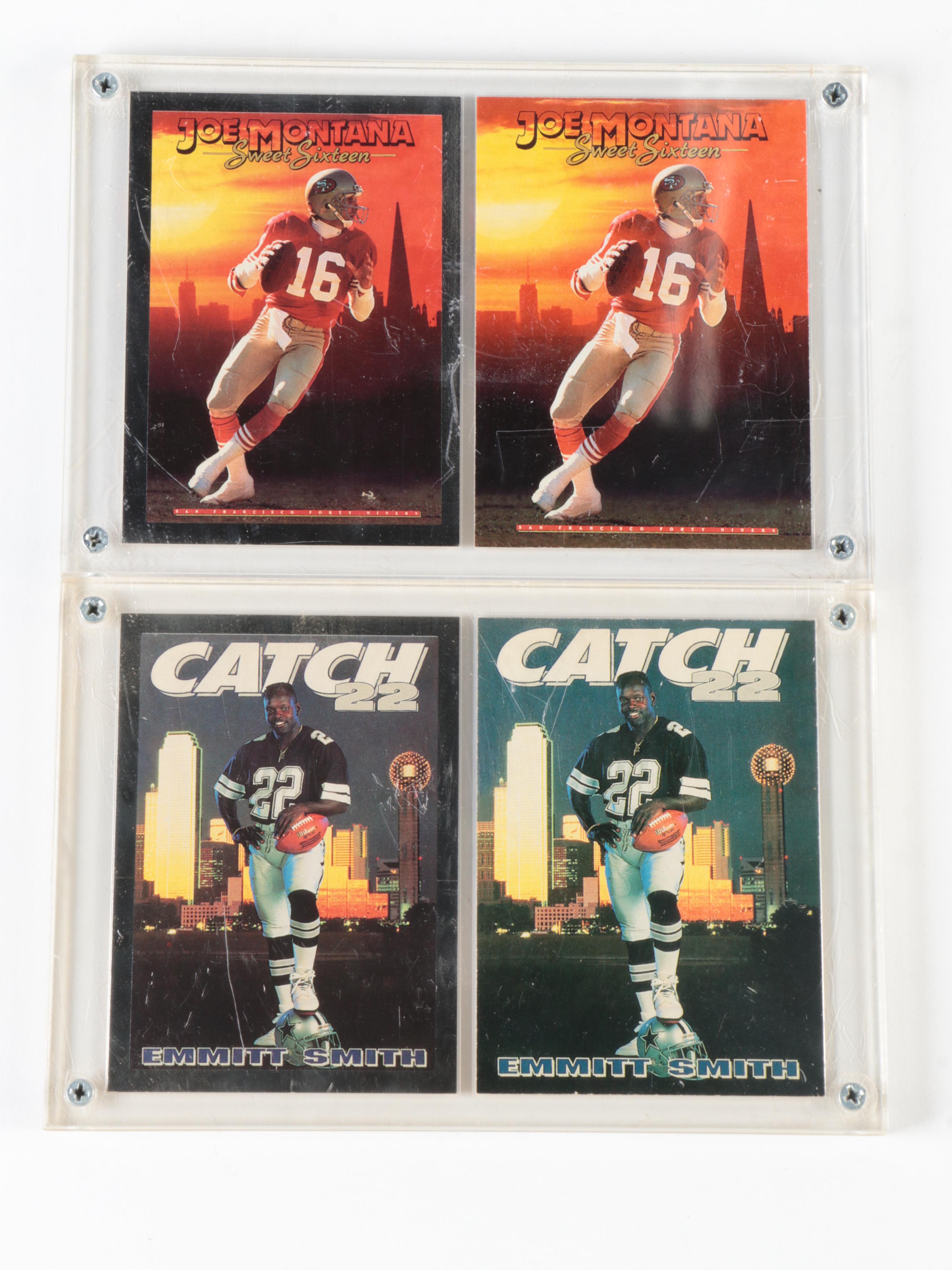 Skybox Football Cards with Metallic Including Joe Montana, Emmitt Smith