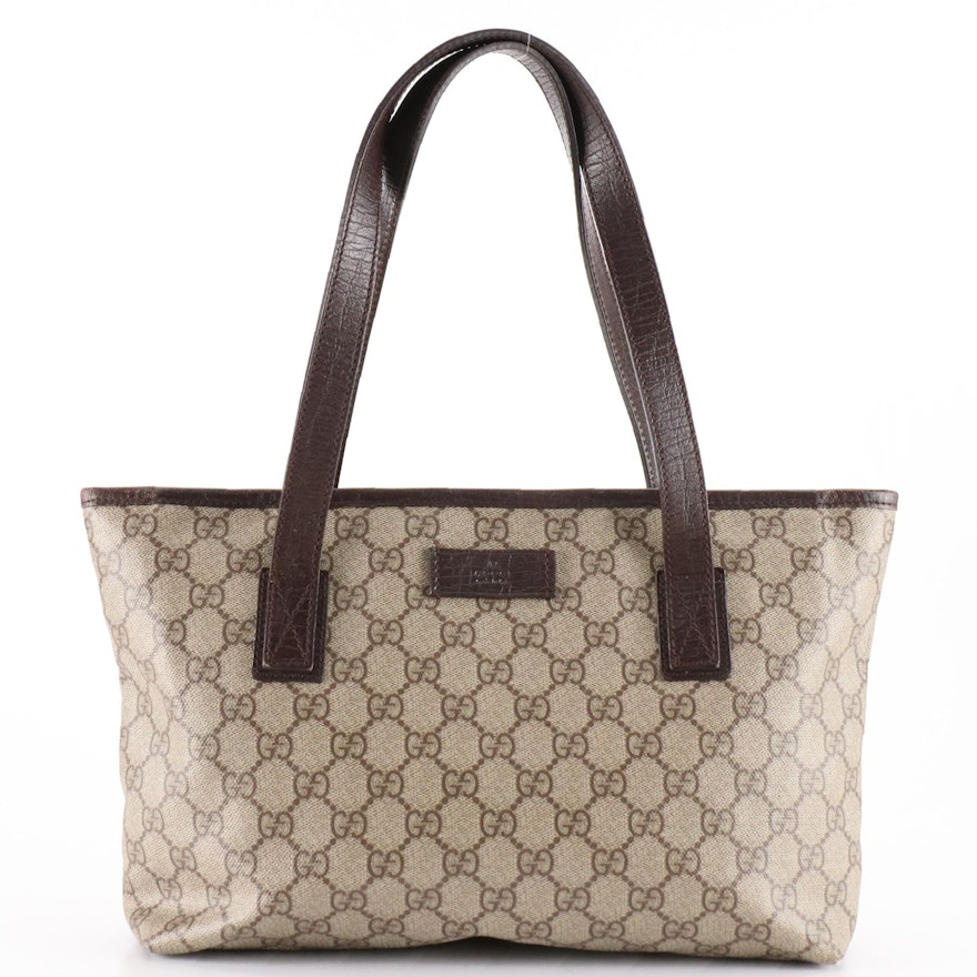 Gucci Shoulder Bag Tote in GG Supreme Canvas and Leather