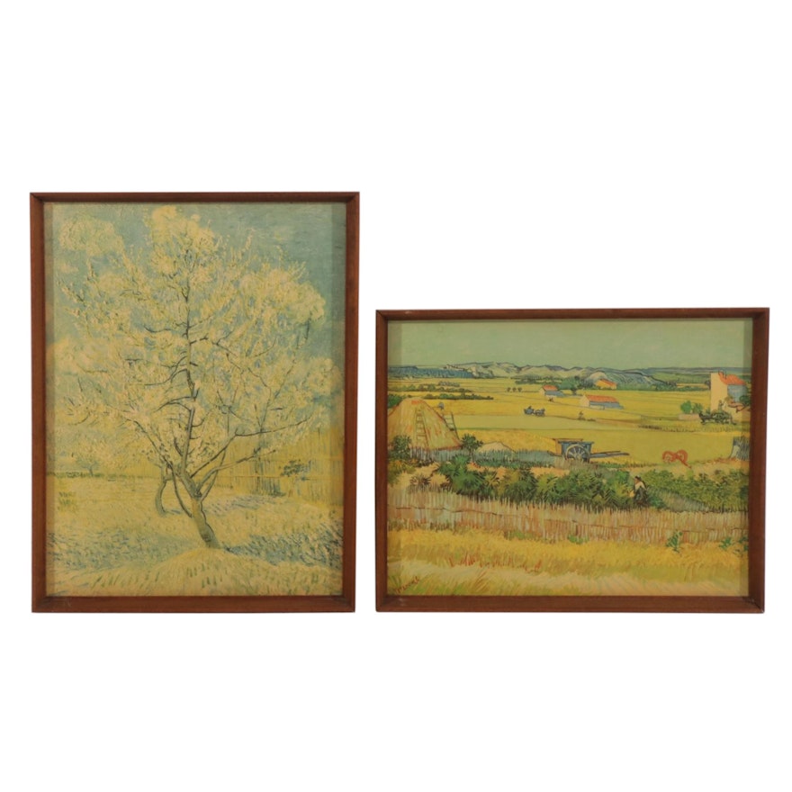 Offset Lithographs After Vincent van Gogh "The Harvest" and "Pink Peach Tree"